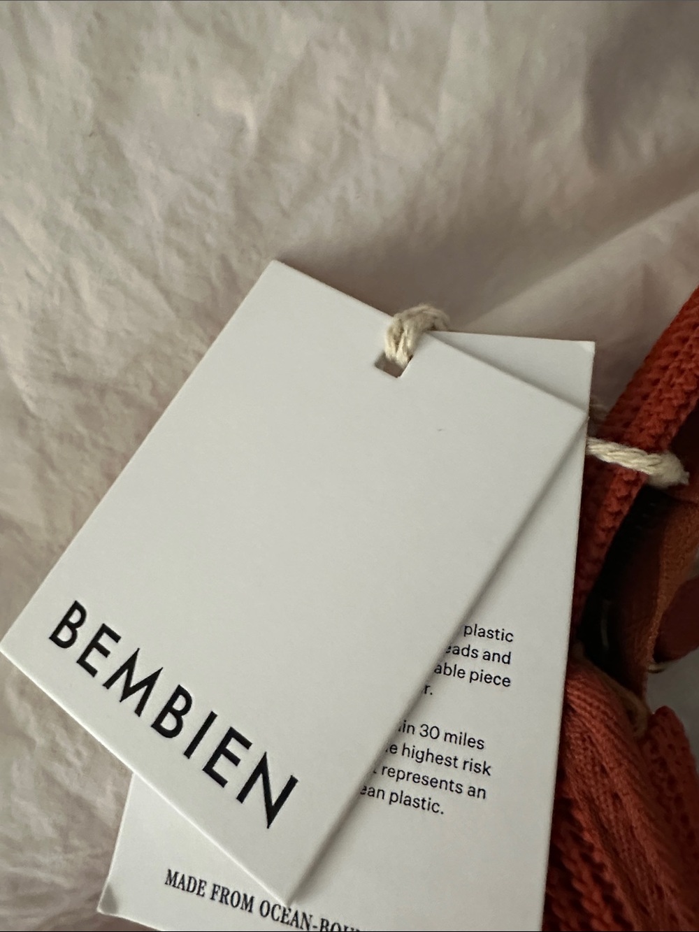 Bembien Woven Crescent Shoulder Bag in Rust Red - Picture 3 of 3